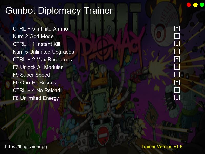 Gunbot Diplomacy Trainer Fling