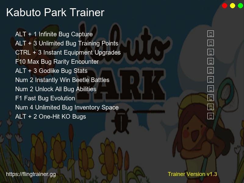 Kabuto Park Trainer Fling