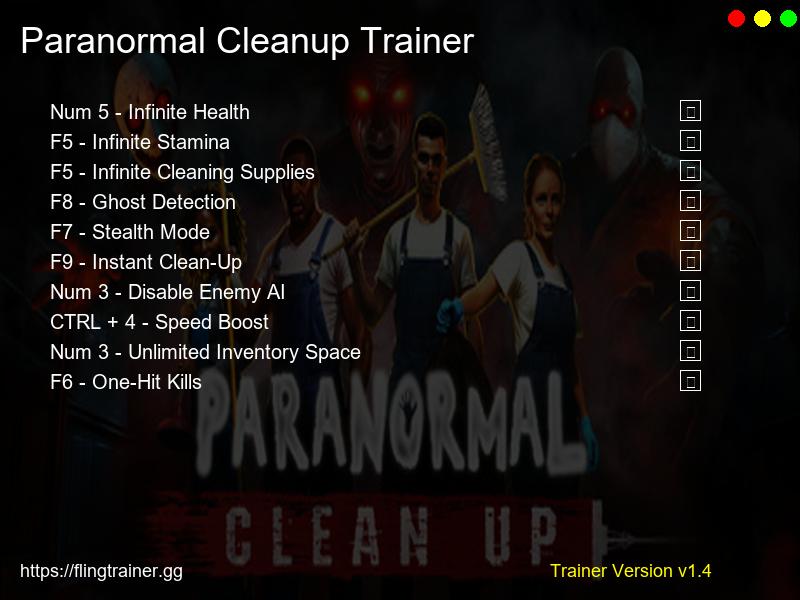 Paranormal Cleanup Trainer Fling