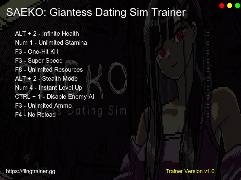 SAEKO: Giantess Dating Sim Trainer Fling