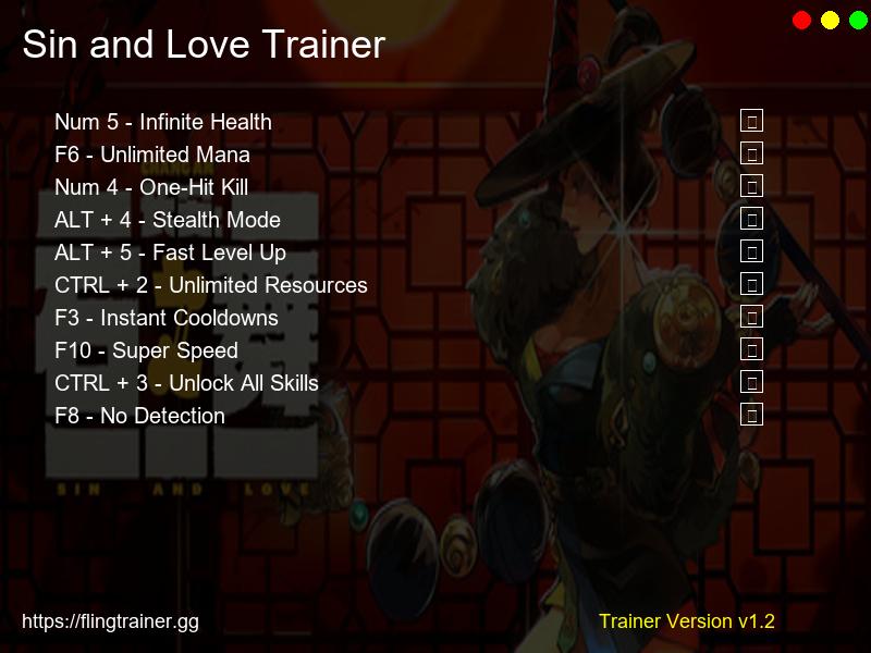 Sin and Love Trainer Fling