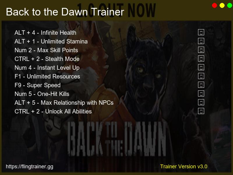 Back to the Dawn Trainer Fling
