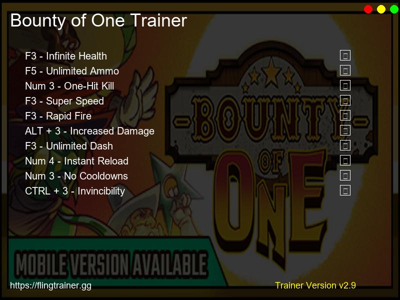 Bounty of One Trainer Fling