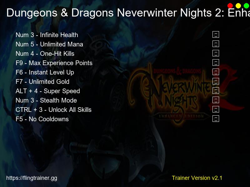 Dungeons & Dragons Neverwinter Nights 2: Enhanced Edition Trainer Fling