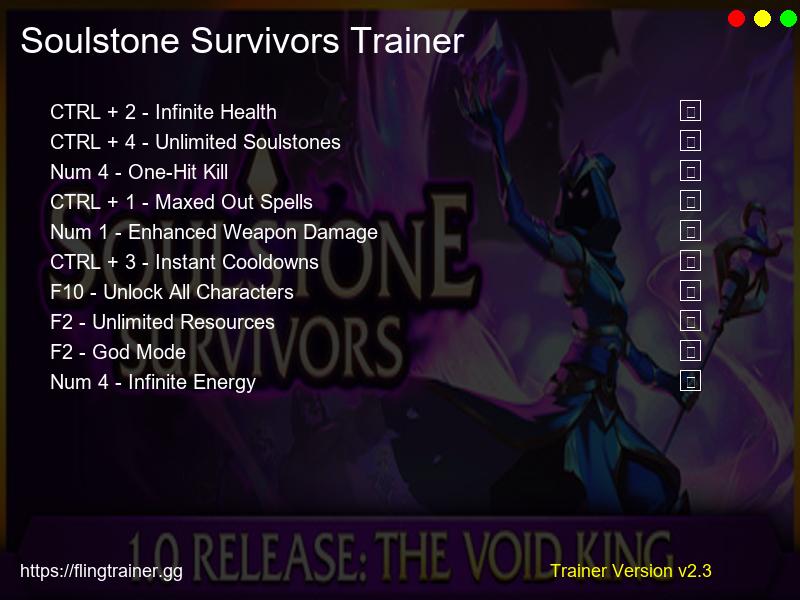 Soulstone Survivors Trainer Fling
