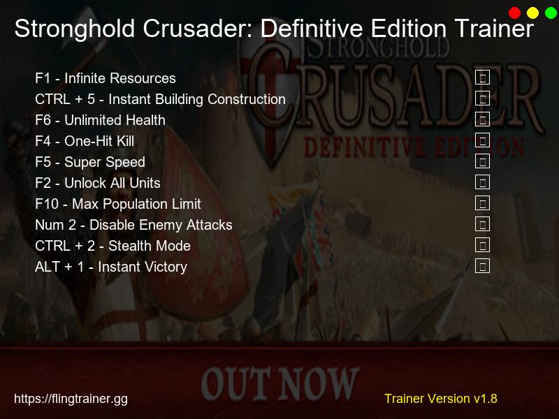 Stronghold Crusader: Definitive Edition Trainer Fling