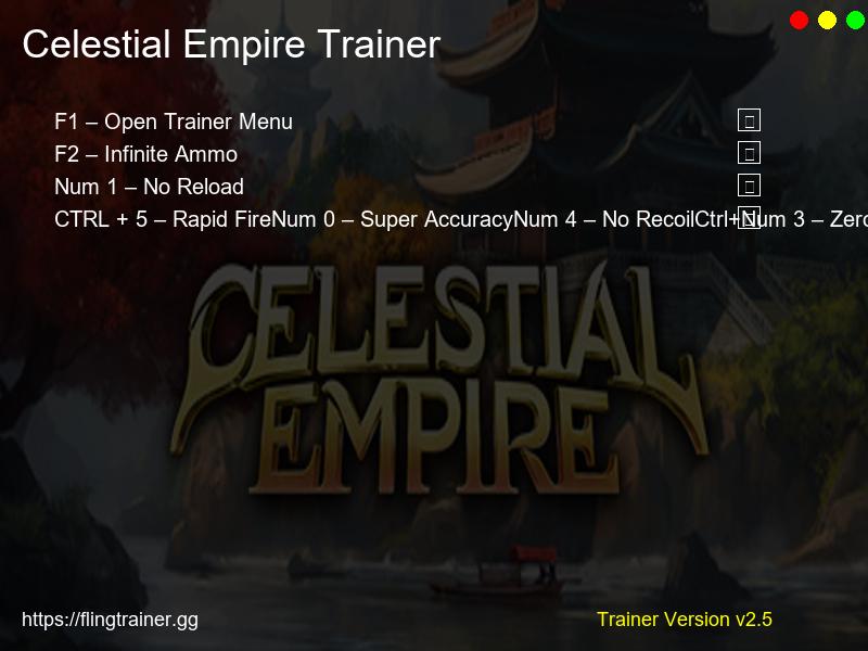 Celestial Empire Trainer Fling