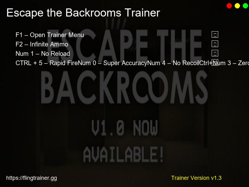 Escape the Backrooms Trainer Fling