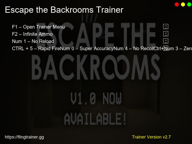 Escape the Backrooms Trainer Fling