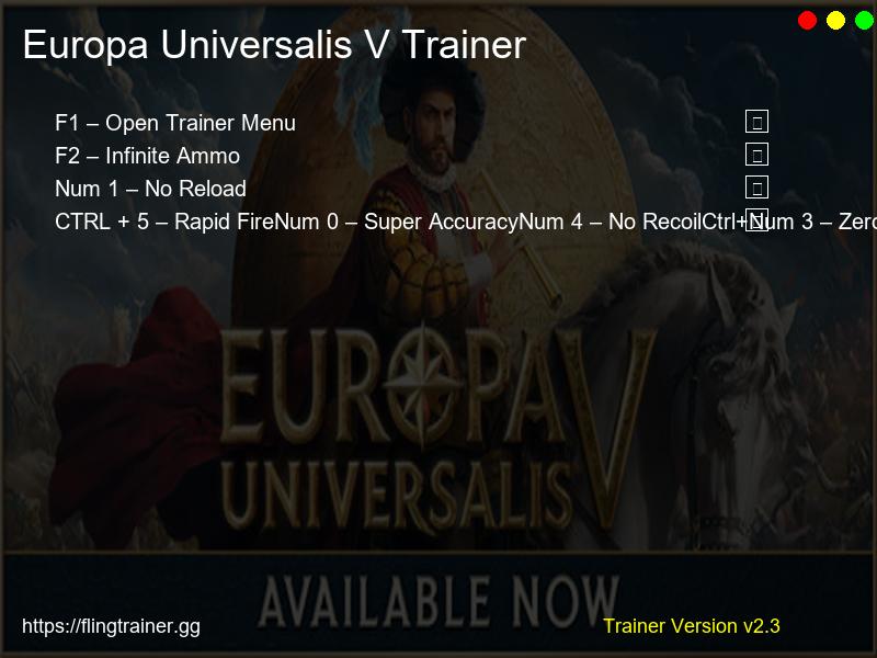 Europa Universalis V Trainer Fling