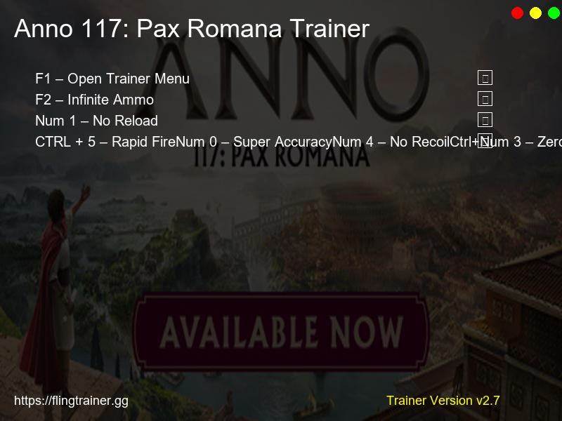 Anno 117: Pax Romana Trainer Fling