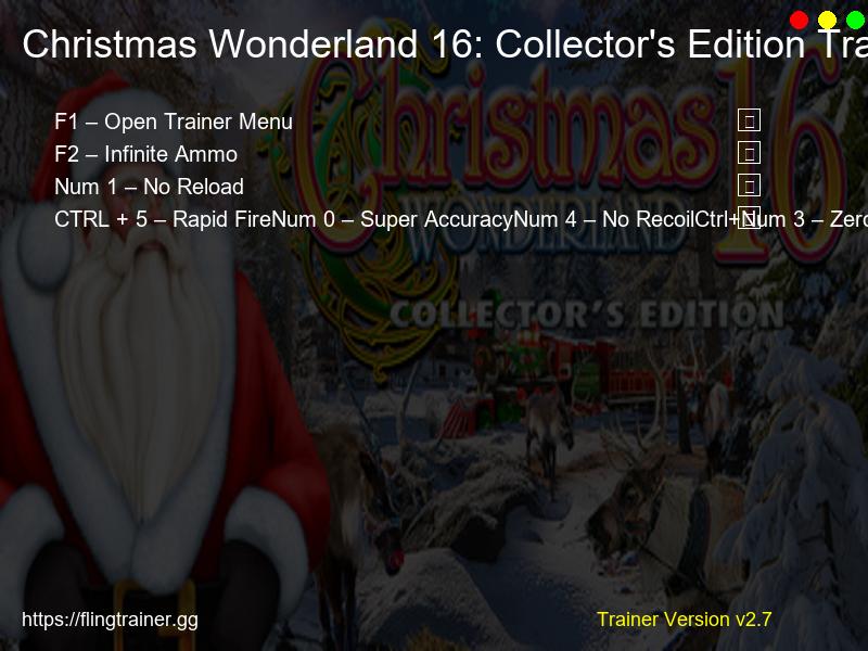 Christmas Wonderland 16: Collector's Edition Trainer Fling