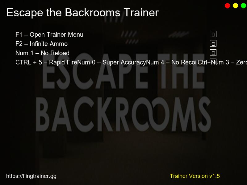 Escape the Backrooms Trainer Fling